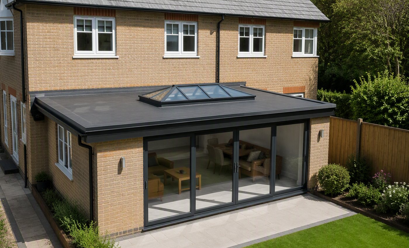 Rear extension in Horsham with a new EPDM flat roof